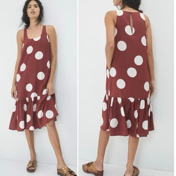 Anthropologie Michaela Flounced Polka Dot Maxi Dress - Picture 1 of 8